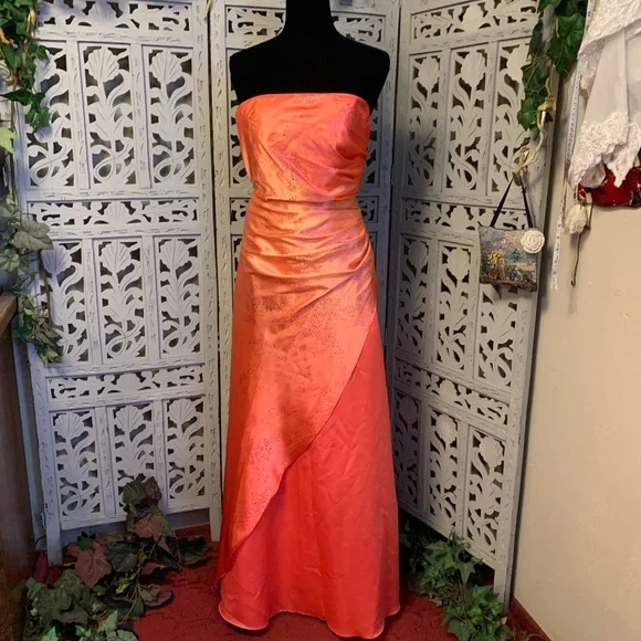 ☄️HOST PICK☄️ JUMP APPAREL SWEET CORAL & PURPLE SEQUINS FORMAL PROM DRESS GOWN - Picture 1 of 11